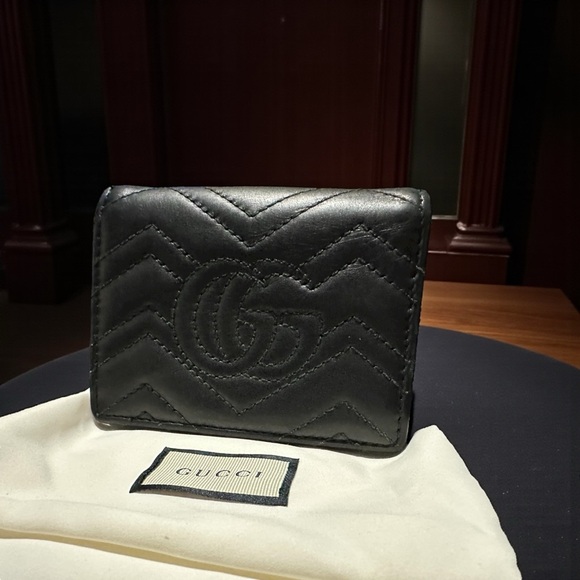 Gucci GG Marmont Black Compact Calfskin Leather Wallet - Picture 7 of 14